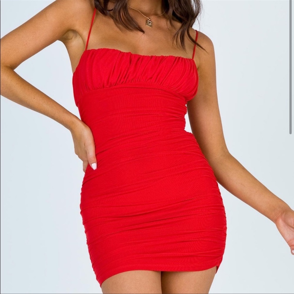 New with Tag Princess Polly Sexy Fun Red Penney Dress size 4